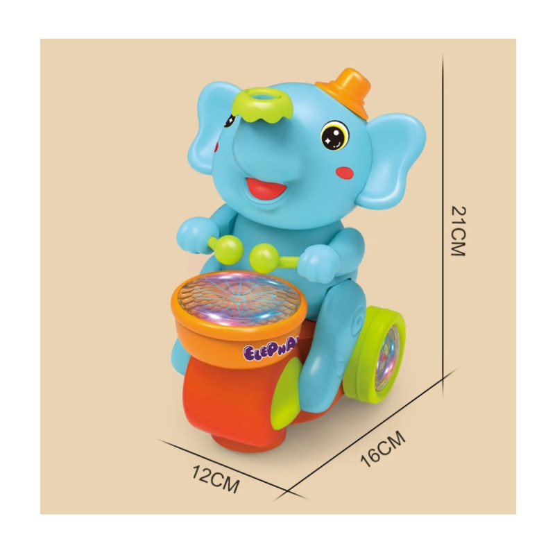 JUGUETE ELEFANTE CON TAMBOR, LUZ, SONIDO Y EQUILIBRIO PELOTA - 5