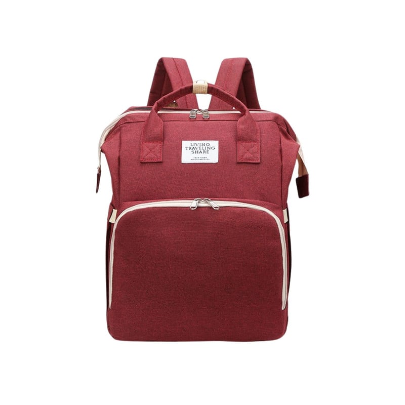 MOCHILA 3 EN 1 - BOLSO, CUNA Y MUDADOR PORTÁTIL ROJO - 1