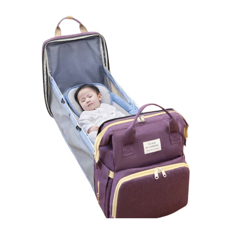 MOCHILA 3 EN 1 - BOLSO, CUNA Y MUDADOR PORTÁTIL ROJO - 4