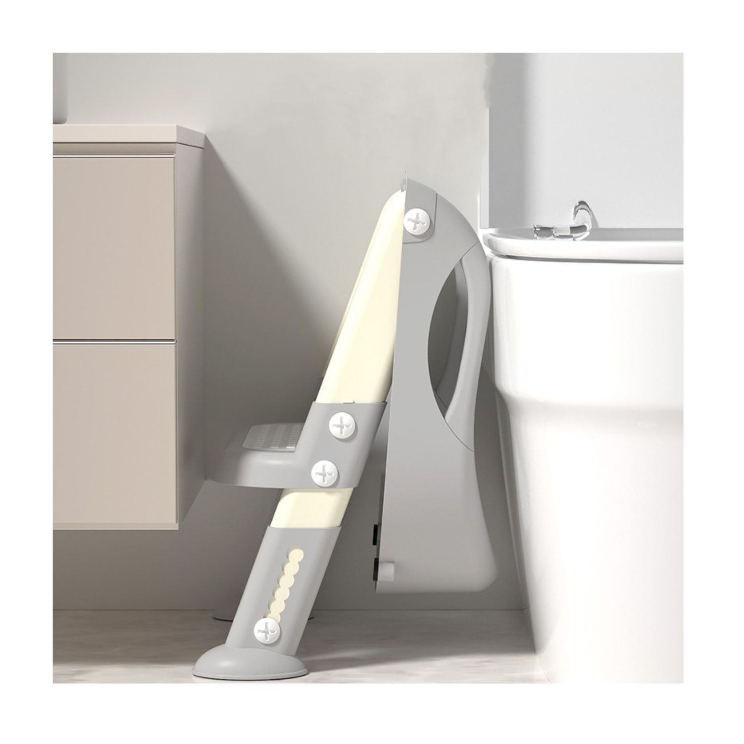 ASIENTO ESCALERA ADAPTADOR DE BAÑO PARA NIÑO GRIS - 2