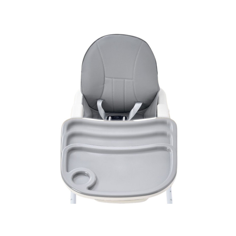SILLA DE COMER 4 EN 1 CON CINTURÓN, DOBLE BANDEJA PARA NIÑOS GRIS - 9