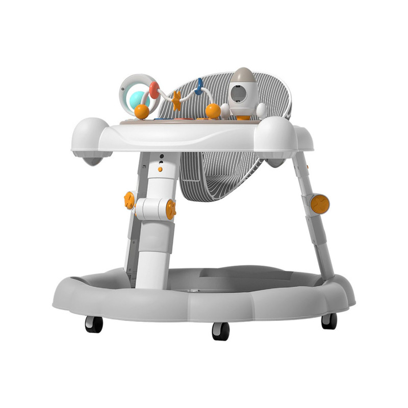 ANDADOR PLEGABLE AJUSTABLE CON JUGUETE, PISADOR Y MÚSICA GRIS - 1
