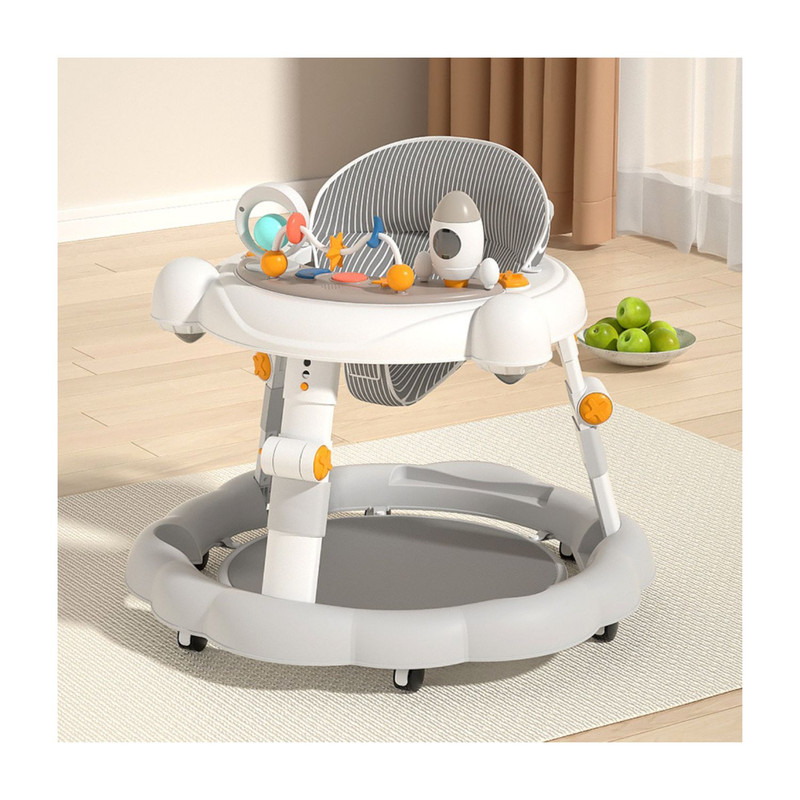 ANDADOR PLEGABLE AJUSTABLE CON JUGUETE, PISADOR Y MÚSICA GRIS - 2