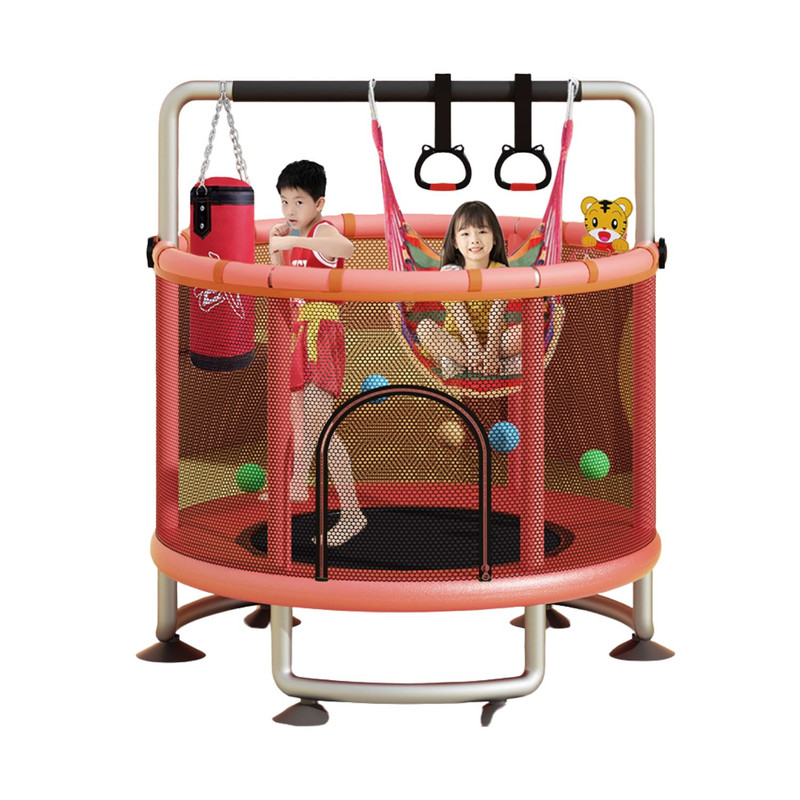 MINI TRAMPOLÍN CAMA ELÁSTICA 1.4M CON 5 JUGUETES ROJO - 2
