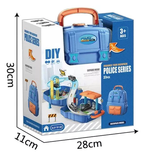 MOCHILA DE JUEGOS, POLICÍA, AUTOPISTA, 3 AUTOS Y 1 AVIÓN - 6