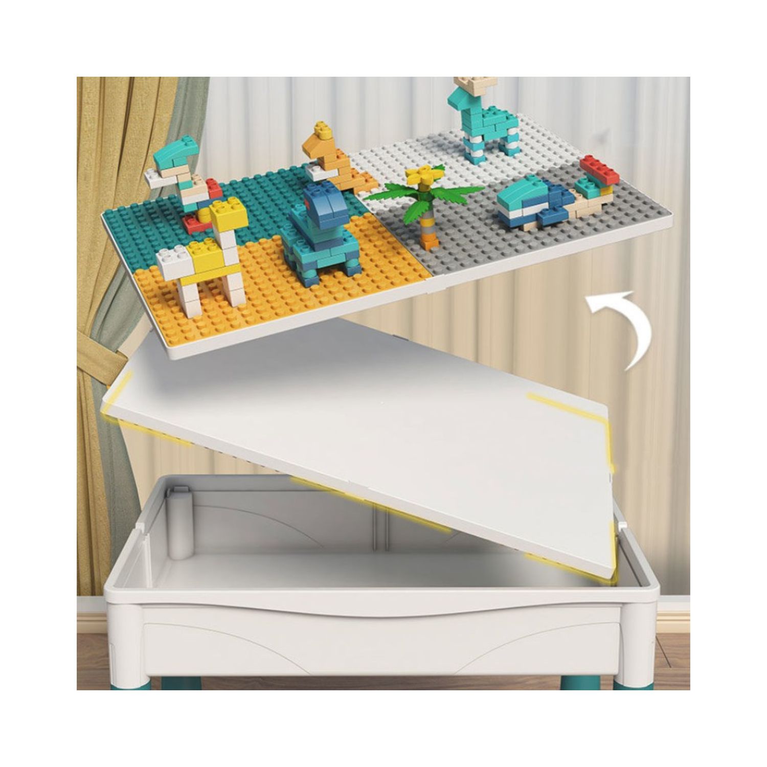 MESA INFANTIL BLOQUES DE JUEGOS MULTIFUNCIONAL 566 PIEZAS - 8