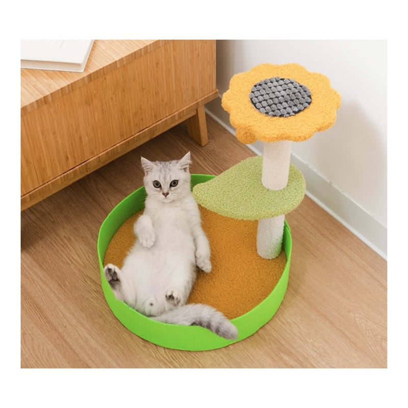 RASCADOR GIMNASIO PARA GATOS 2 NIVELES CON JUGUETES VERDE - 4