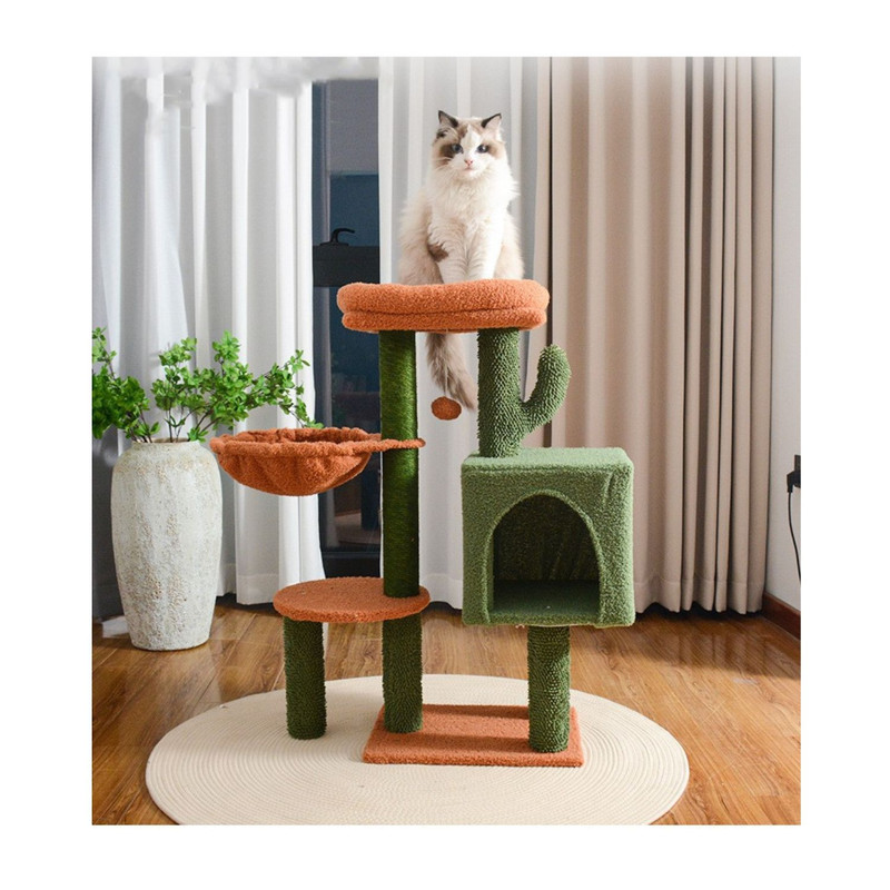 RASCADOR GIMNASIO PARA GATOS CON JUGUETES VERDE - 3