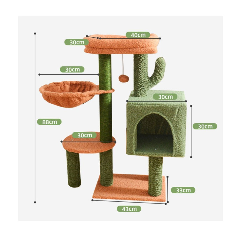 RASCADOR GIMNASIO PARA GATOS CON JUGUETES VERDE - 5