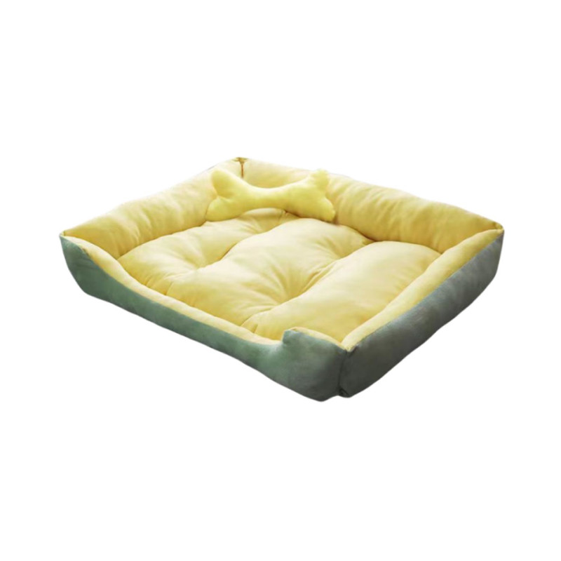 CAMA PARA MASCOTAS XL CON JUGUETE MÁXIMA COMODIDAD AMARILLA - 1