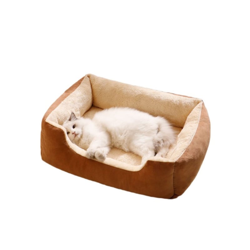 CAMA SUAVE XXL PARA PERROS Y GATOS MÁXIMA COMODIDAD CAFÉ - 1