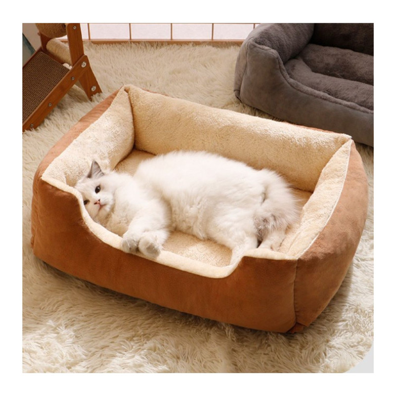 CAMA SUAVE XXL PARA PERROS Y GATOS MÁXIMA COMODIDAD CAFÉ - 2