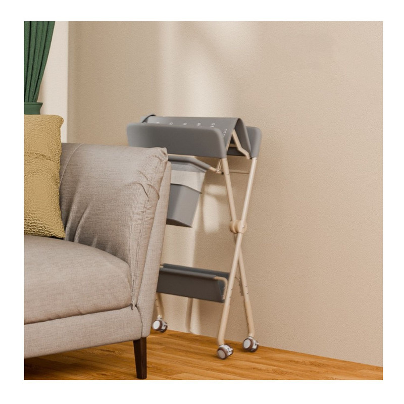CAMBIADOR DE PAÑALES PLEGABLE CON JUGUETE Y CINTURÓN GRIS - 5