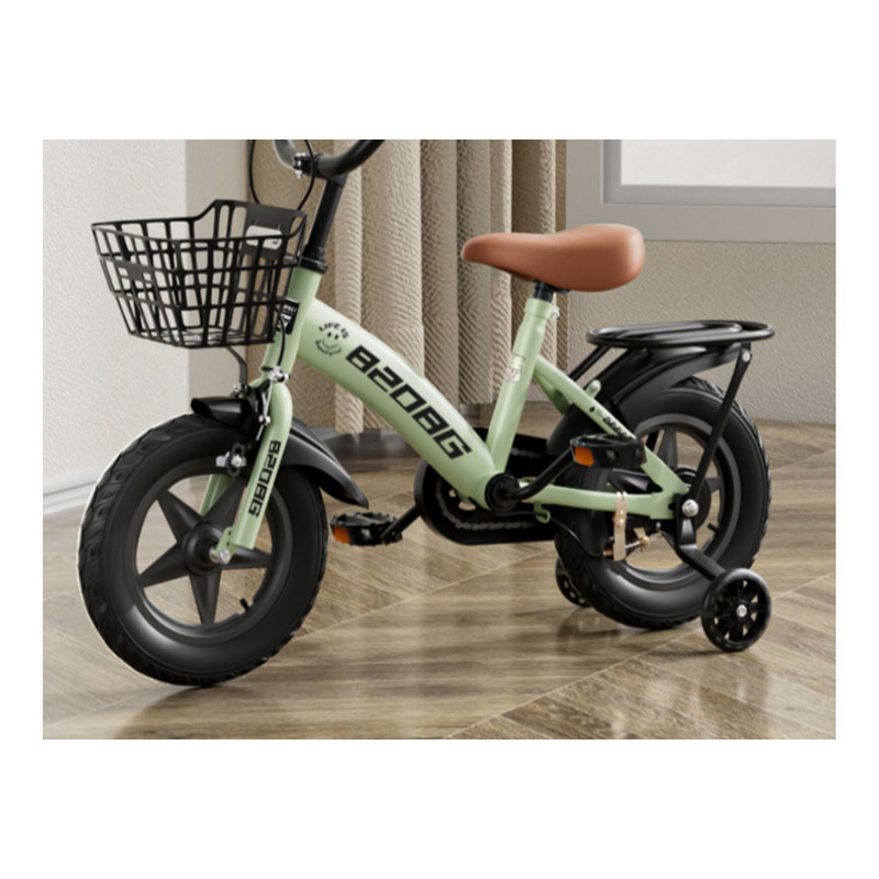 BICICLETA INFANTIL ARO 12 CESTA Y RUEDA CON LUCES VERDE - 3