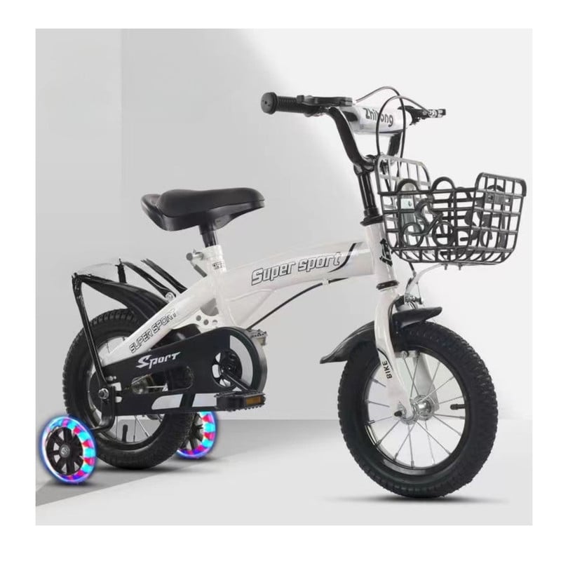 BICICLETA ARO 16 CON CESTA, RUEDAS Y BOTELLÓN DE AGUA BLANCO - 4