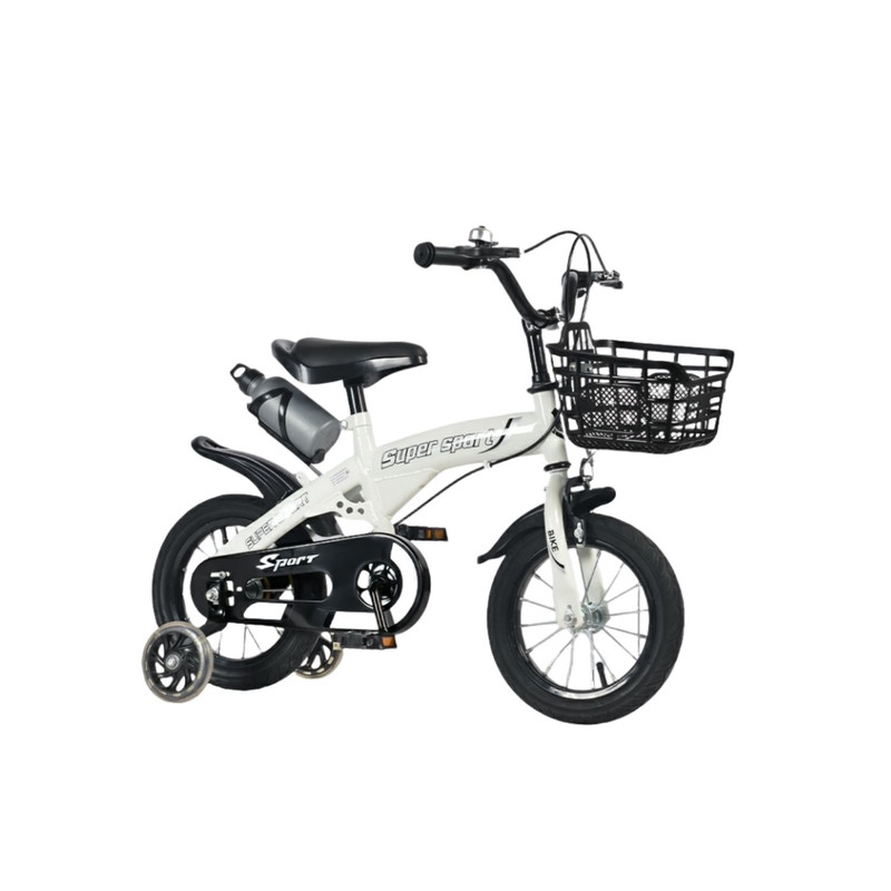 BICICLETA ARO 12 CON CESTA, RUEDAS Y BOTELLÓN DE AGUA BLANCO - 1