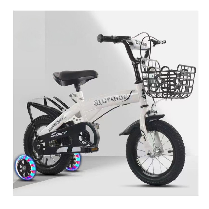 BICICLETA ARO 12 CON CESTA, RUEDAS Y BOTELLÓN DE AGUA BLANCO - 4