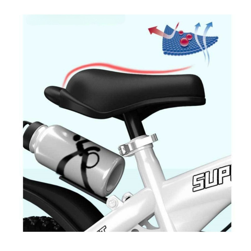 BICICLETA ARO 12 CON CESTA, RUEDAS Y BOTELLÓN DE AGUA BLANCO - 5
