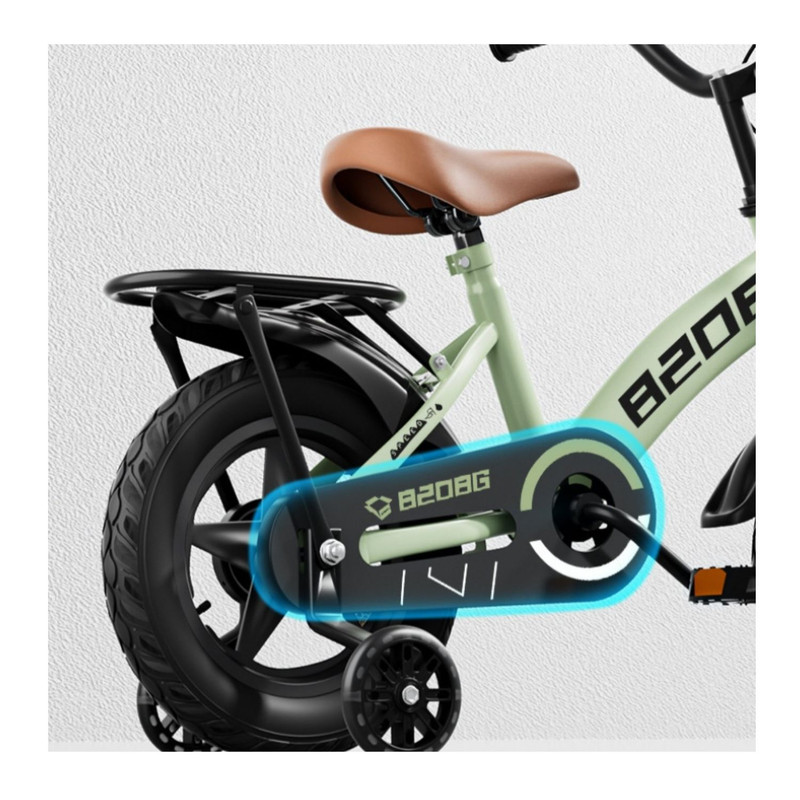 BICICLETA INFANTIL ARO 12 CESTA Y RUEDA CON LUCES CELESTE - 4
