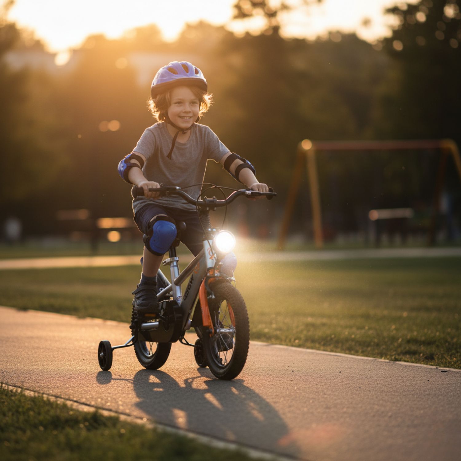 BICICLETA INFANTIL ARO 12 PLATEADA CON LUZ DELANTERA - 2