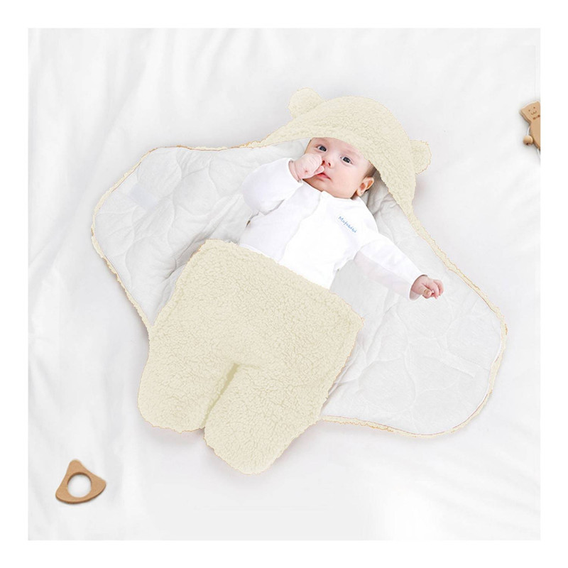 SACO MANTA ENVOLTURA DE DORMIR BEBE 0 A 3 MESES EN COLOR BLANCO - 2