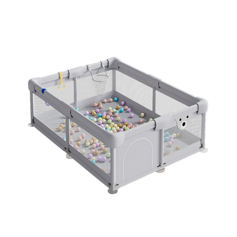 CENTRO DE JUEGOS CORRAL GIMNASIO BEBÉS CON ARO Y AGARRADERAS GRIS - 1