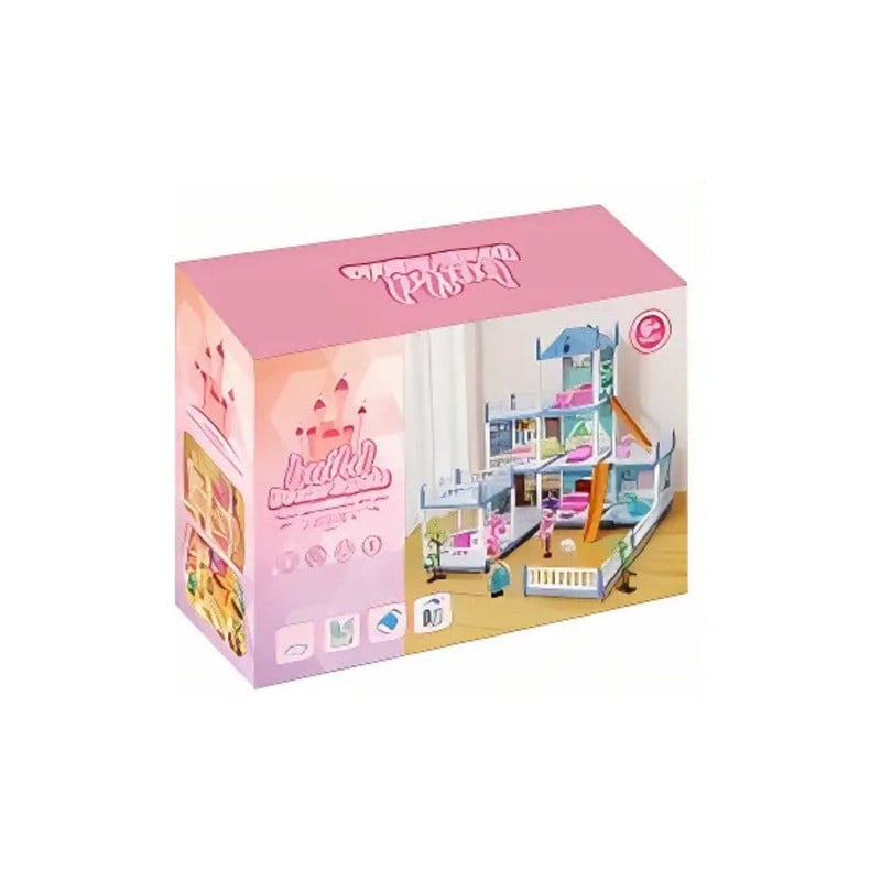 CASA DE MUÑECAS 3 NIVELES CON LUCES DECORATIVAS Y ACCESORIOS - 5