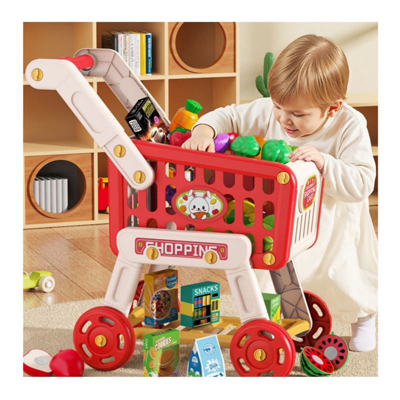 CARRITO DE COMPRA DE JUGUETE CON 33 PIEZAS SUPERMERCADO - 3