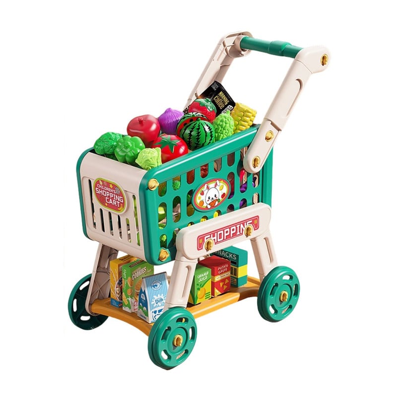CARRITO DE COMPRA DE JUGUETE CON 33 PIEZAS SUPERMERCADO - 1