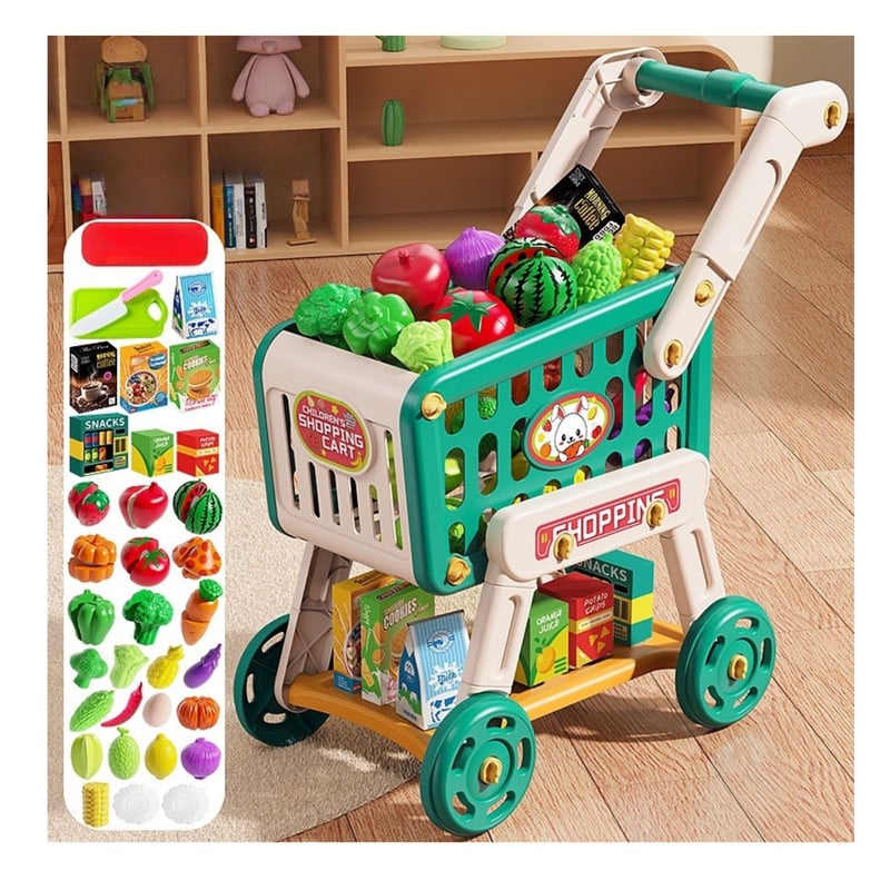 CARRITO DE COMPRA DE JUGUETE CON 33 PIEZAS SUPERMERCADO - 2