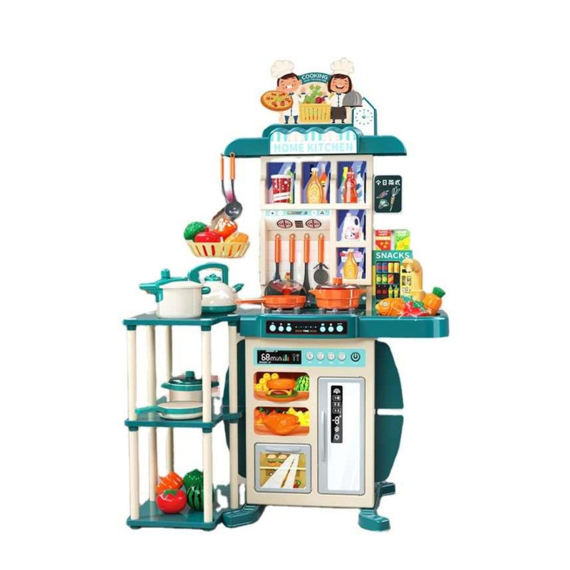 COCINA DE JUGUETE GRANDE 95 CM 73 PIEZAS CON LUZ Y SONIDO - 1