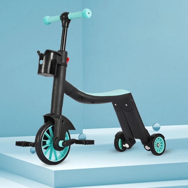 SCOOTER MONOPATÍN ANDADOR TRICICLO 4 EN 1 INFANTIL VERDE - 2