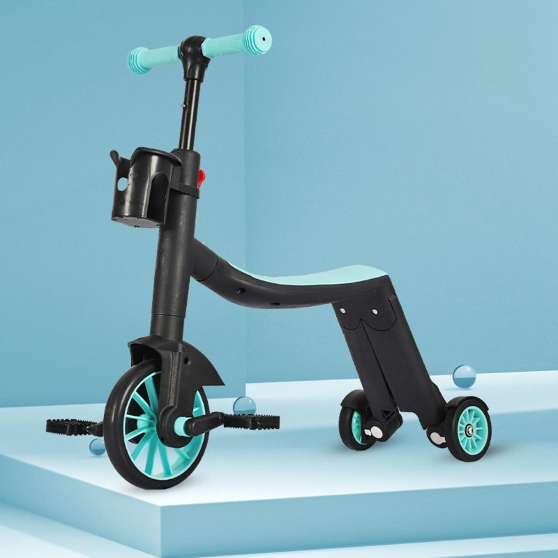 SCOOTER MONOPATÍN ANDADOR TRICICLO 4 EN 1 INFANTIL VERDE - 2