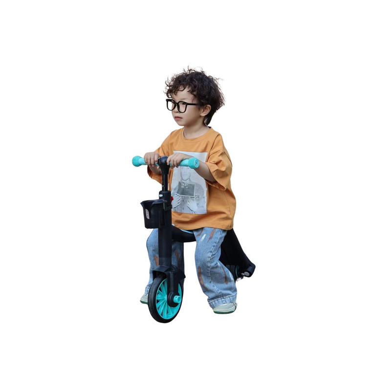 SCOOTER MONOPATÍN ANDADOR TRICICLO 4 EN 1 INFANTIL VERDE - 3
