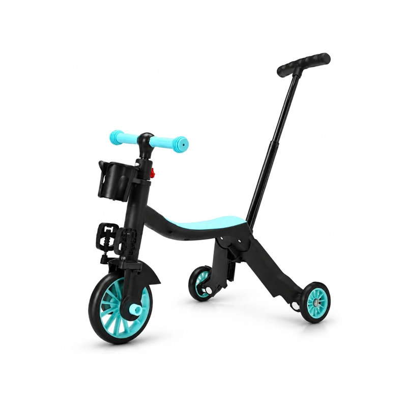 SCOOTER MONOPATÍN ANDADOR TRICICLO 4 EN 1 INFANTIL VERDE - 4