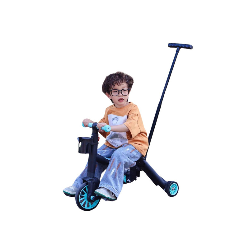SCOOTER MONOPATÍN ANDADOR TRICICLO 4 EN 1 INFANTIL VERDE - 4