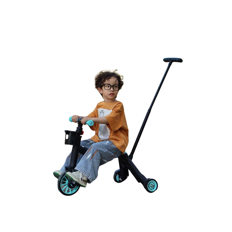 SCOOTER MONOPATÍN ANDADOR TRICICLO 4 EN 1 INFANTIL VERDE - 5