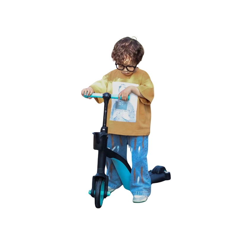 SCOOTER MONOPATÍN ANDADOR TRICICLO 4 EN 1 INFANTIL VERDE - 6