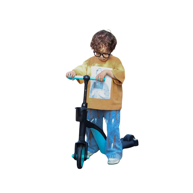 SCOOTER MONOPATÍN ANDADOR TRICICLO 4 EN 1 INFANTIL VERDE - 6