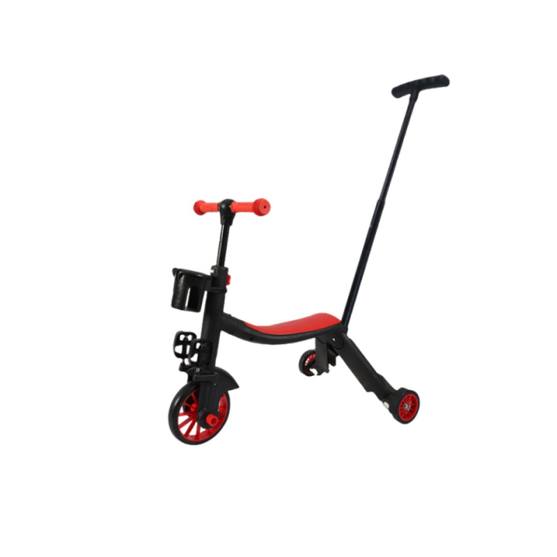 SCOOTER MONOPATÍN ANDADOR TRICICLO 4 EN 1 INFANTIL EN COLOR ROJO - 1