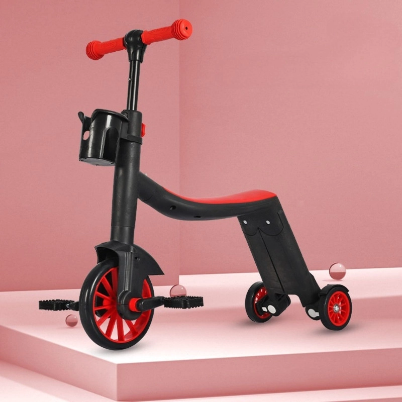 SCOOTER MONOPATÍN ANDADOR TRICICLO 4 EN 1 INFANTIL EN COLOR ROJO - 3