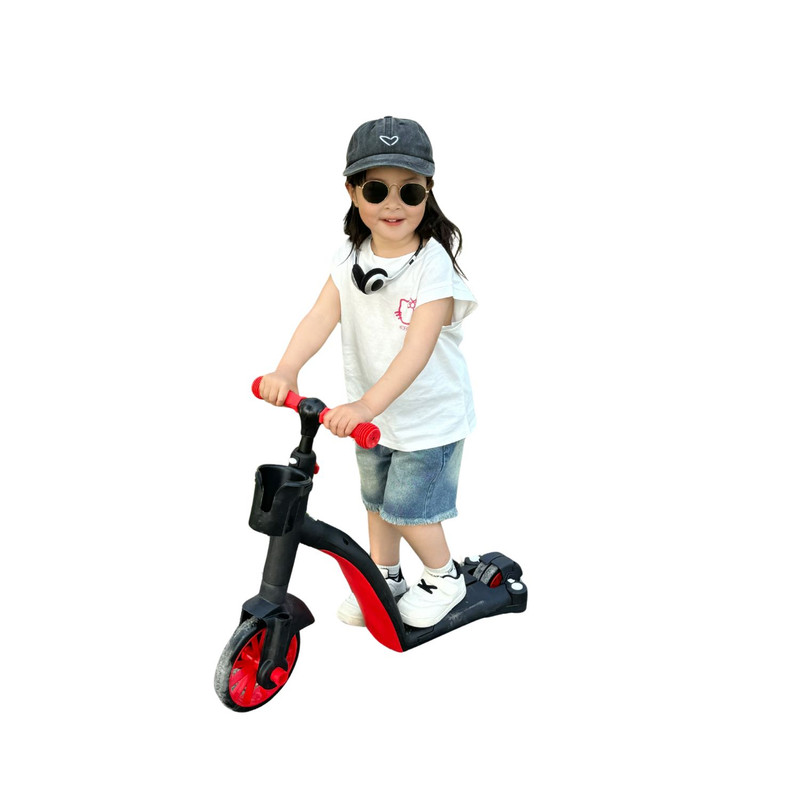 SCOOTER MONOPATÍN ANDADOR TRICICLO 4 EN 1 INFANTIL EN COLOR ROJO - 5