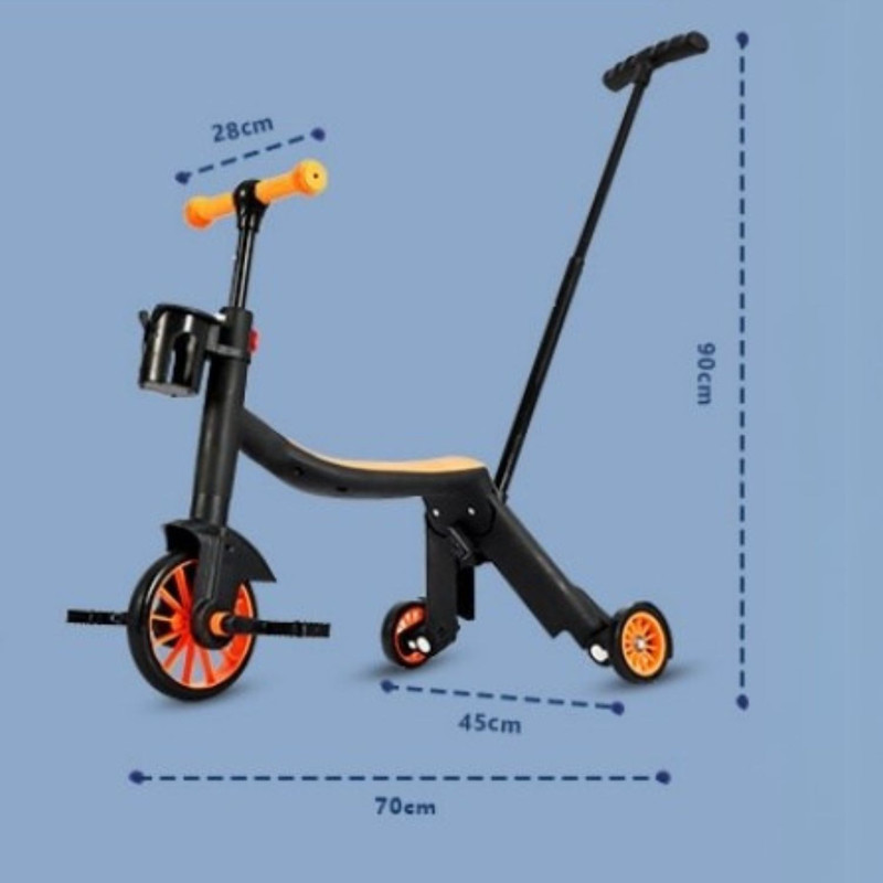 SCOOTER MONOPATÍN ANDADOR TRICICLO 4 EN 1 INFANTIL EN COLOR ROJO - 7
