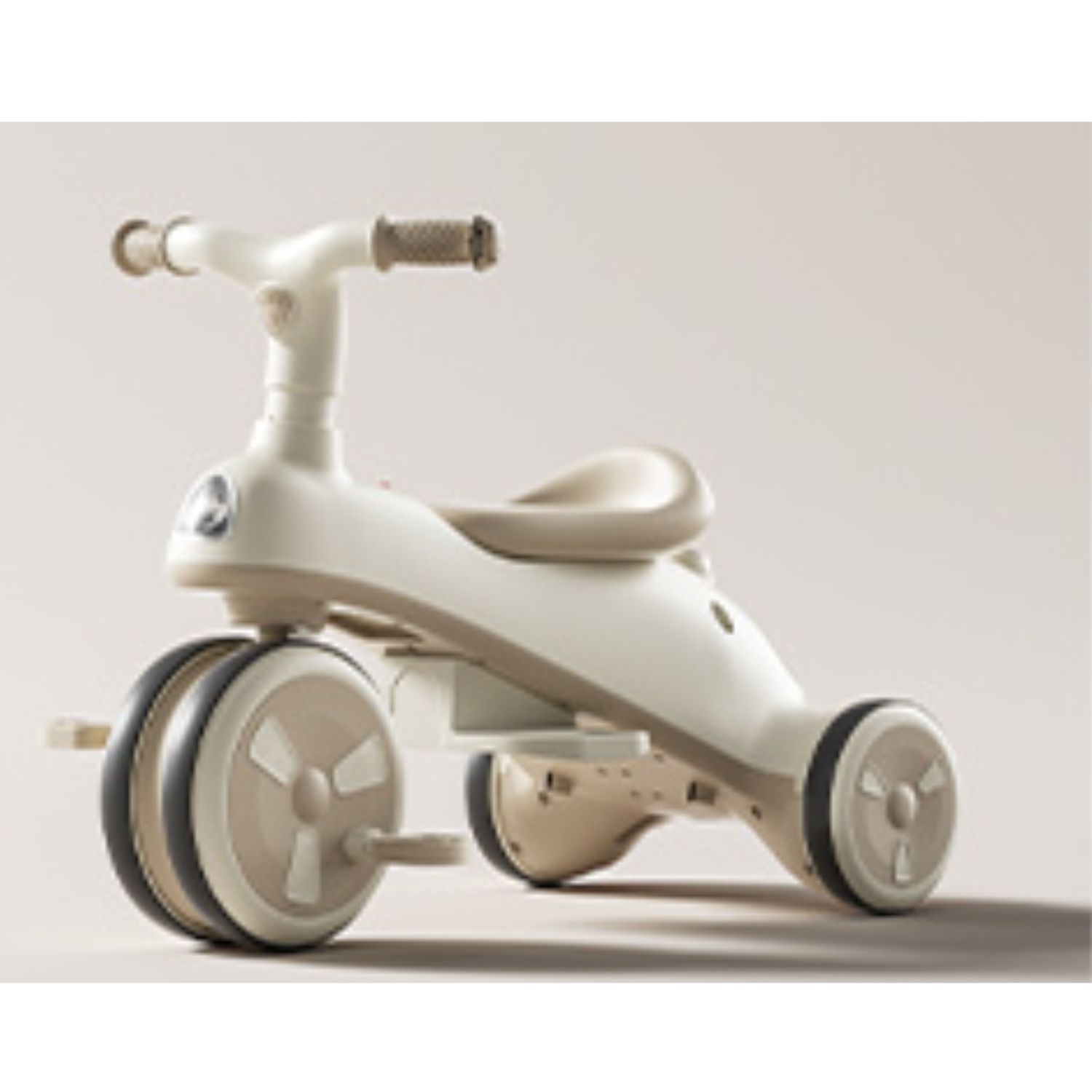 COCHE TRICICLO CON TECHO Y ANDADOR CON LUZ Y MÚSICA CAQUI - 3