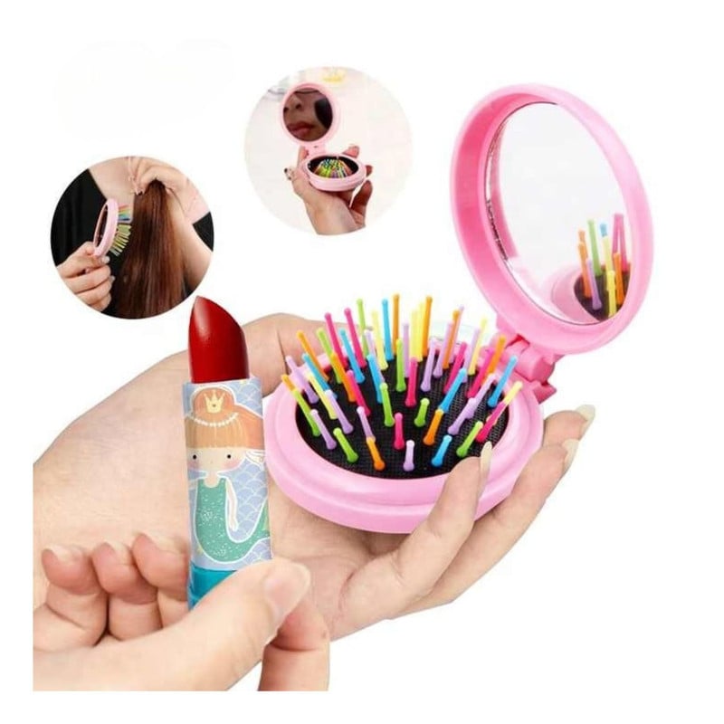 JUEGO DE MAQUILLAJE INFANTIL LAVABLE NO TOXICO KIT COSME TICOS NIÑAS EN MALETA - 5