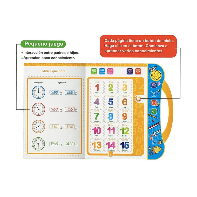 LIBRO DIDACTICO INTERACTIVO APRENDIZAJE BILINGÜE PARA NIÑOS - 3