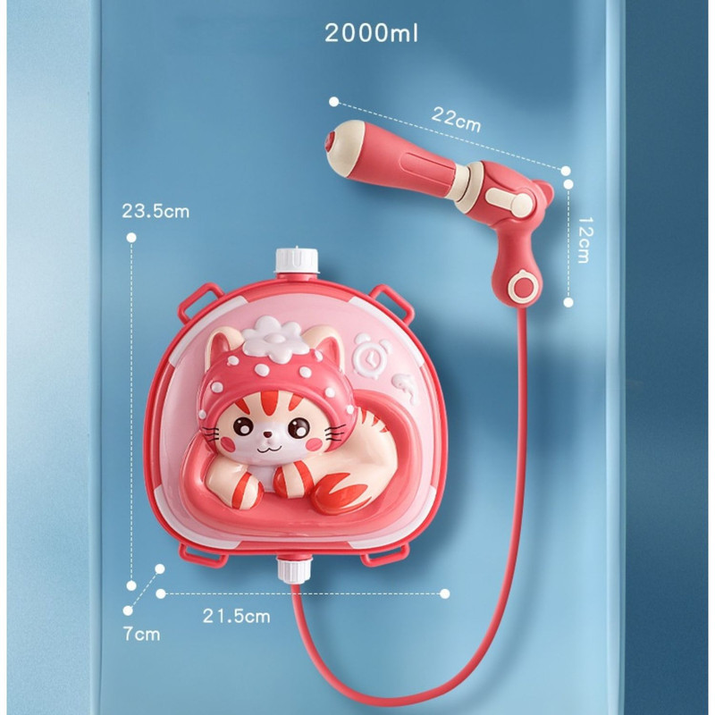 JUGUETE PISTOLA LANZADOR DE AGUA CON MOCHILA 2 LITROS GATO - 3