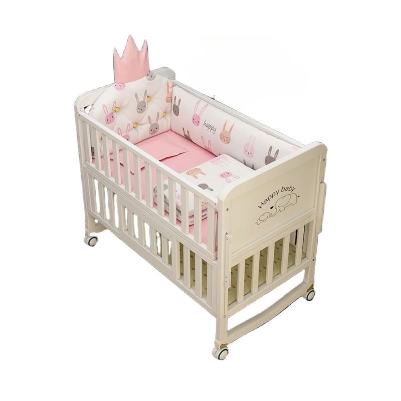 CAMA MADERA MULTIFUNCIONAL CON COLCHON Y ROPA CAMA ROSA - 1