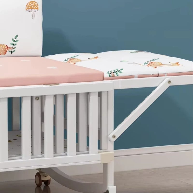 CAMA MADERA MULTIFUNCIONAL CON COLCHON Y ROPA CAMA ROSA - 2