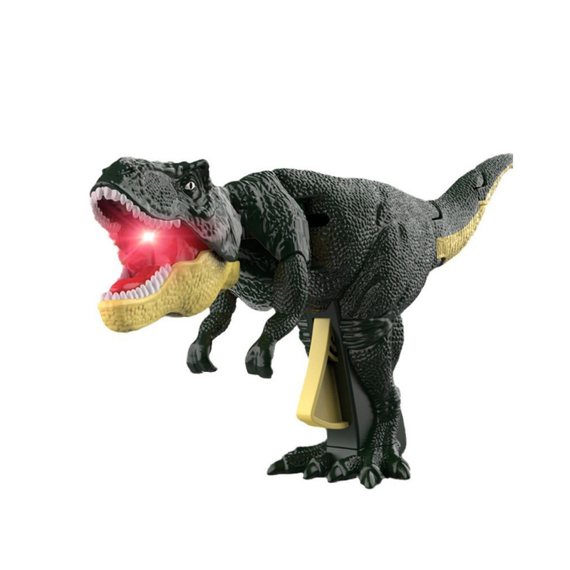 T-REX RETRACTIL CON SONIDO MORDIDA ANIMADA MECANICO Y COMPACTO - 1